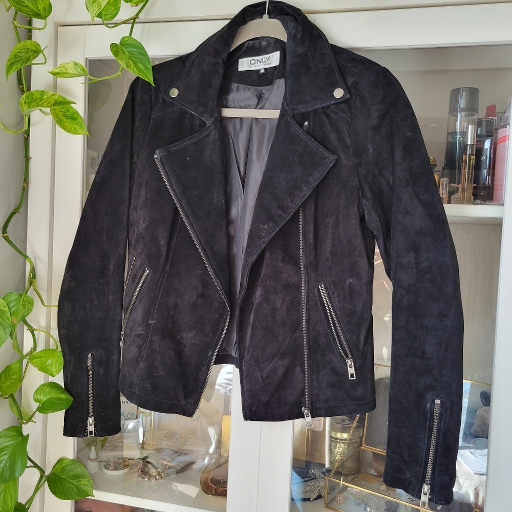 Real leather suede jacket